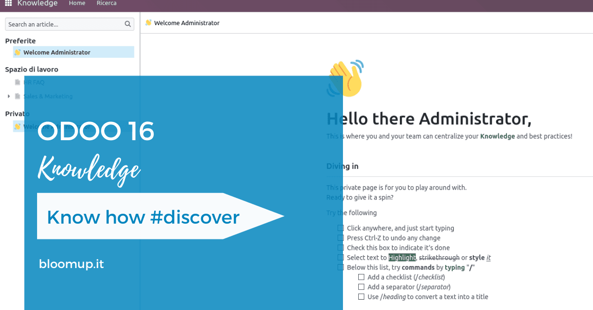 Odoo 16: modulo Knowledge
