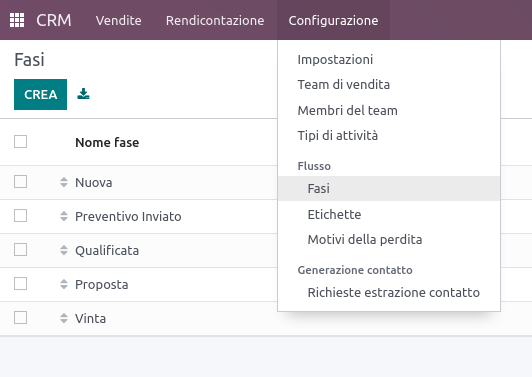 Odoo create stages